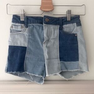RSQ Kids Girls Patch Two-Tone Denim Shorts Girls Size 10